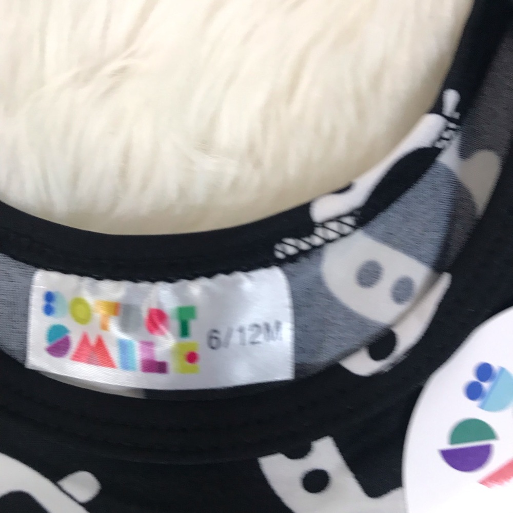 DOT DOT SMILE Baby Girl Ghost Halloween‎ Dress Costume Black White 6-12 Months - Picture 2 of 5